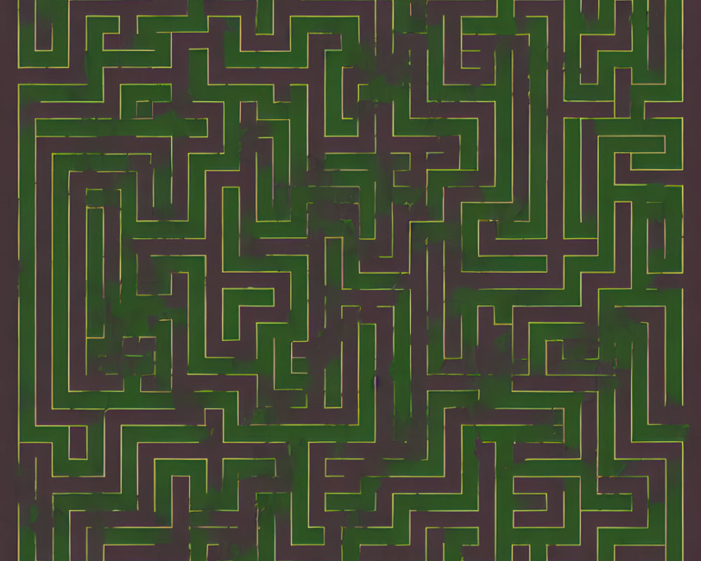 Intricate Green Maze on Dark Background