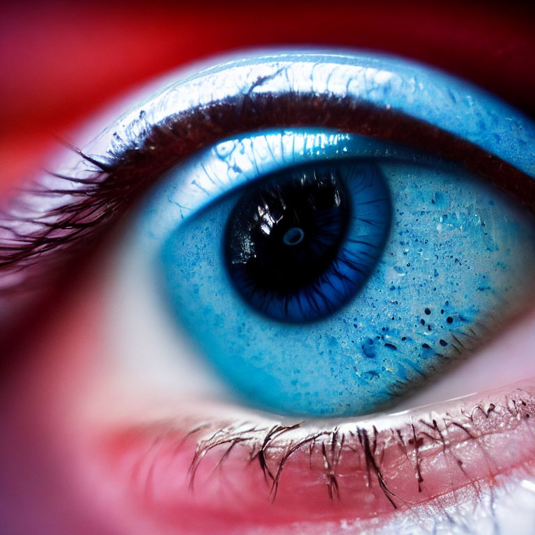 Detailed Close-Up of Striking Blue Iris and Eyelashes