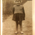 Vintage Military Uniform Child Portrait with Ornate Frame & Flowers