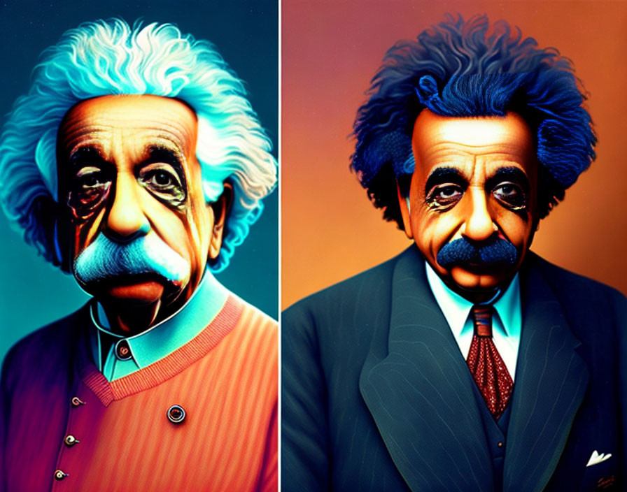 Colorful Stylized Portraits of Men with Exaggerated Hair in Vibrant Colors