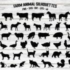 Stylized Silhouettes of Birds and Animals with Turquoise