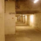 Curved walls and warm lighting in a futuristic corridor