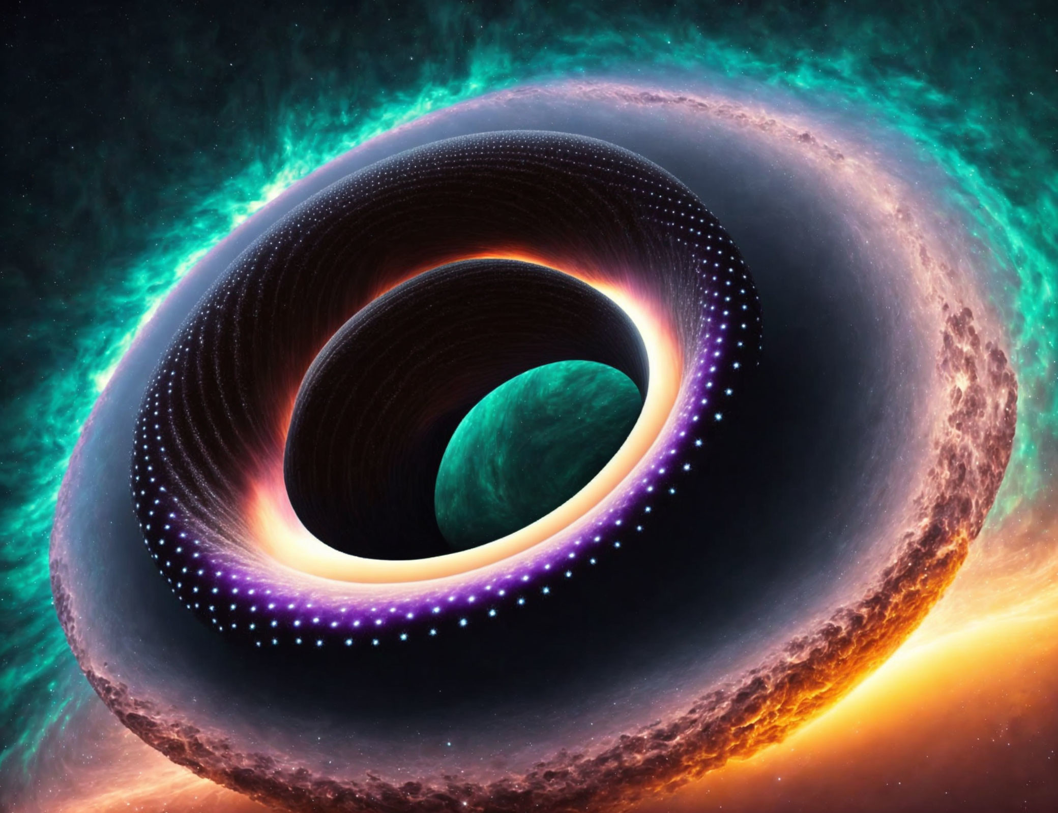 Digital artwork: Black hole with swirling accretion disk