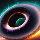 Digital artwork: Black hole with swirling accretion disk