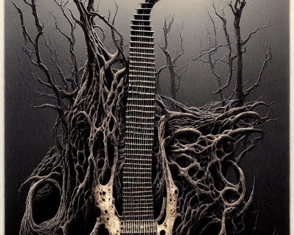 Guitar integrated with twisted tree in surreal fusion