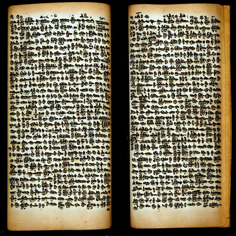 Ancient Manuscript with Ornate Arabic Script on Yellowed Paper