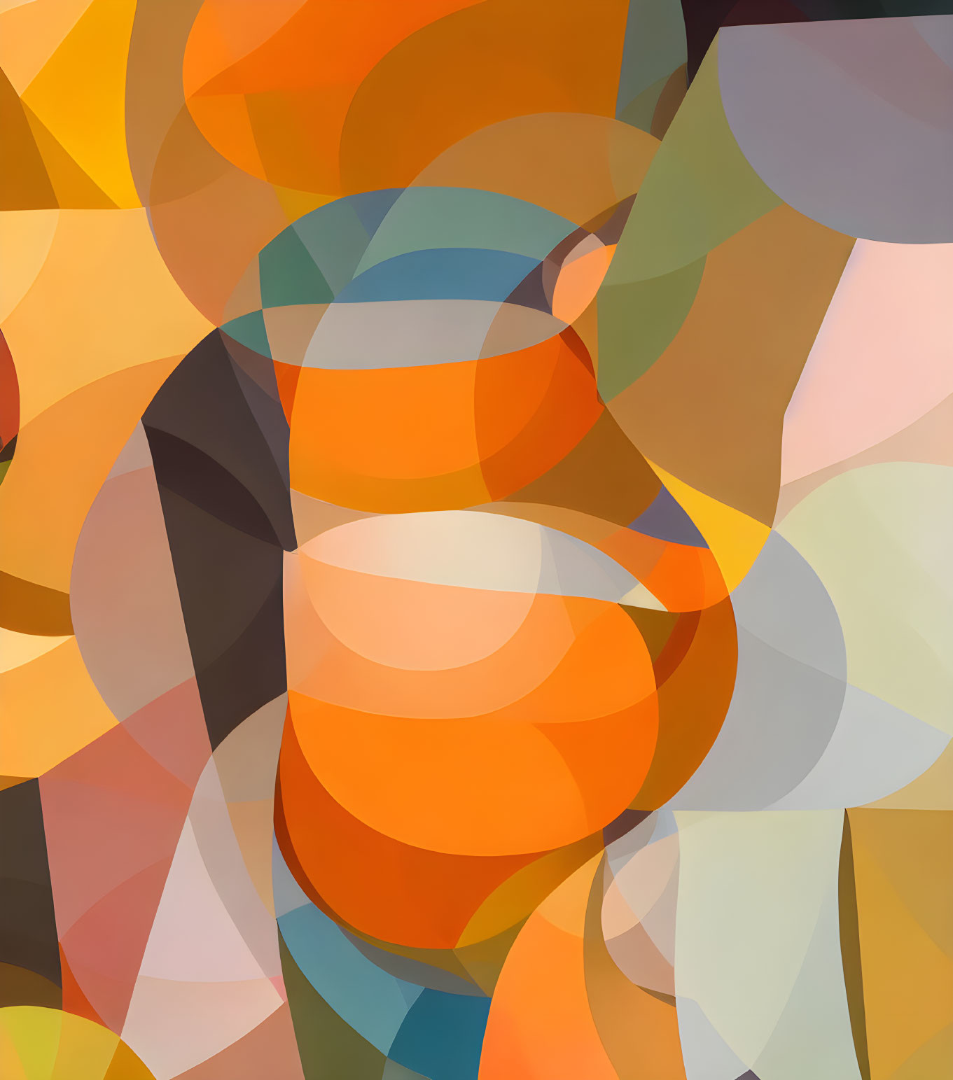 Geometric Art: Overlapping Circles & Ellipses in Warm Tones