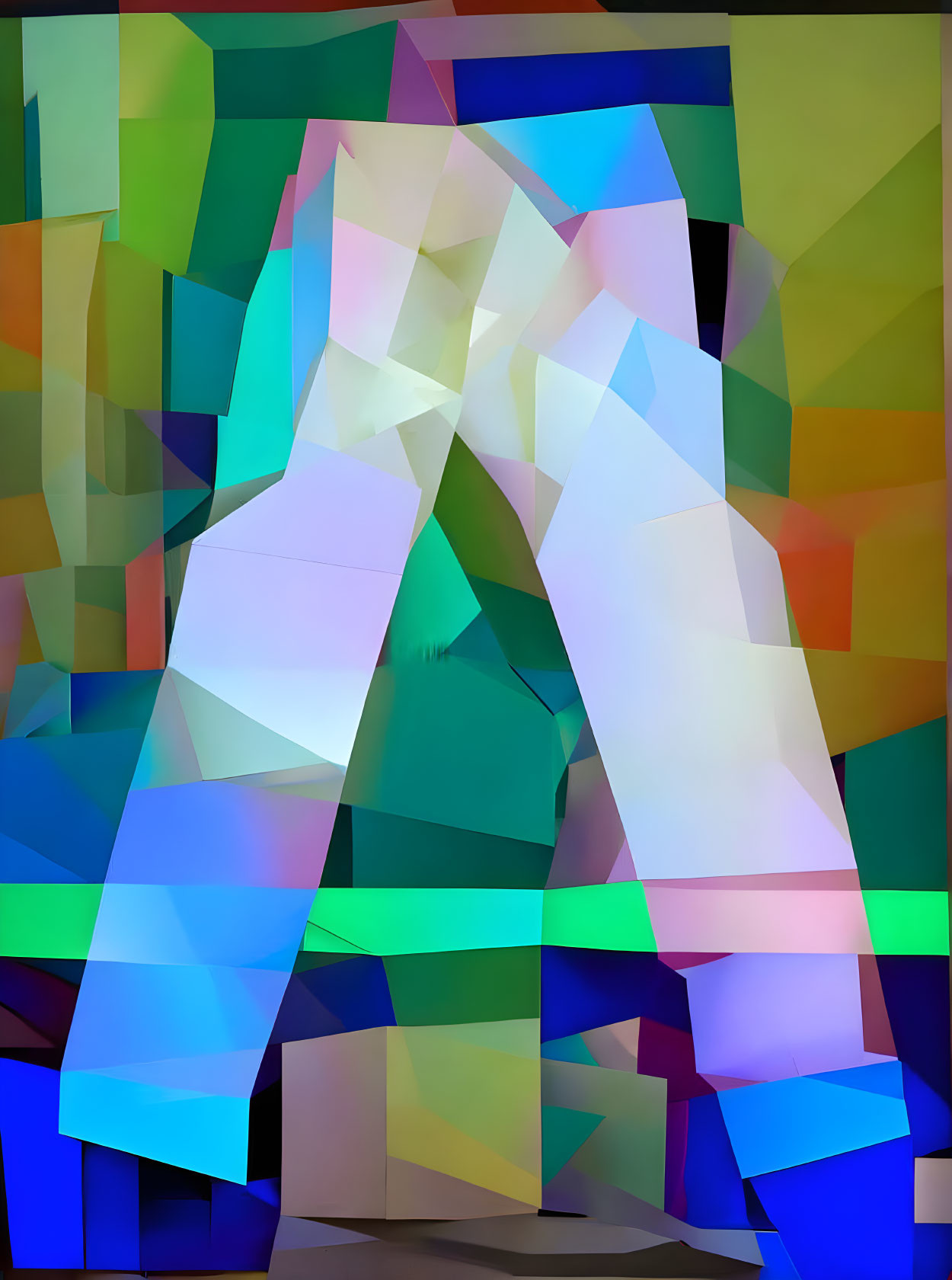 Colorful Abstract Digital Artwork with Geometric Shapes