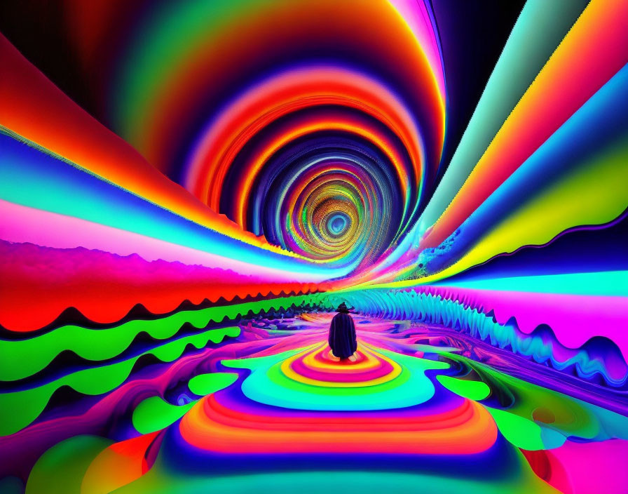 Colorful Psychedelic Vortex with Wavy Patterns