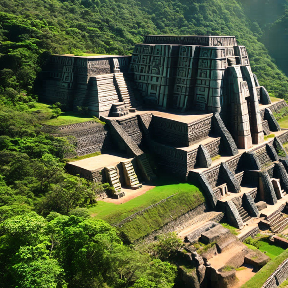 Unique Geometric Design of Futuristic Temple in Green Mountainous Area