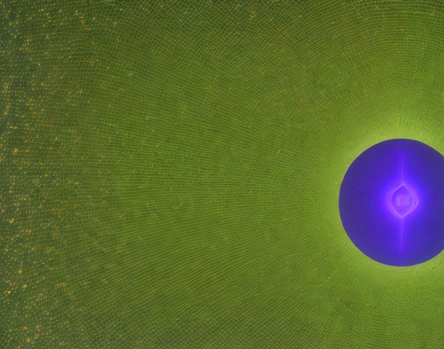 Circular Green Field with Purple Center Illuminated by Lights