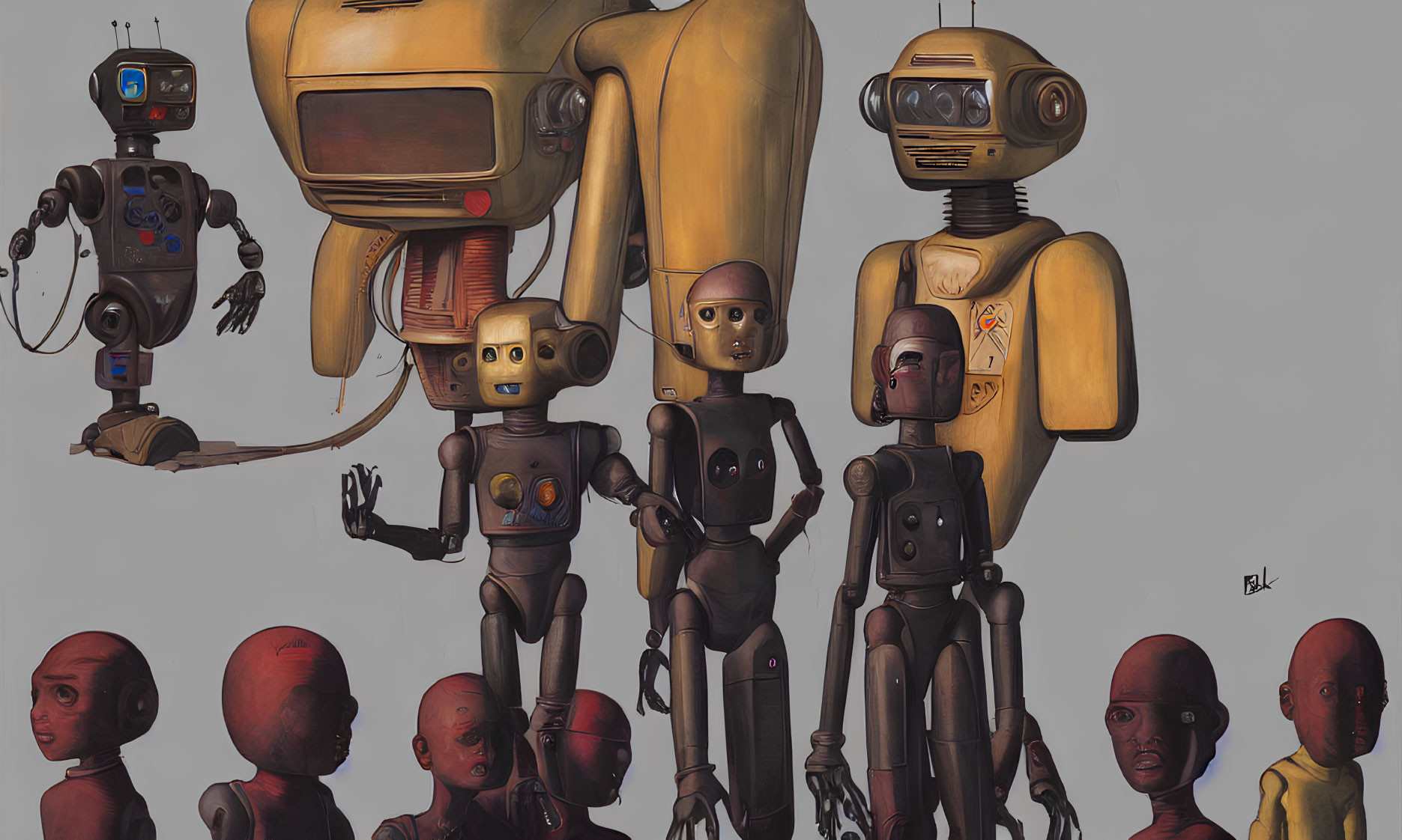 Diverse Robot Illustration with Various Designs