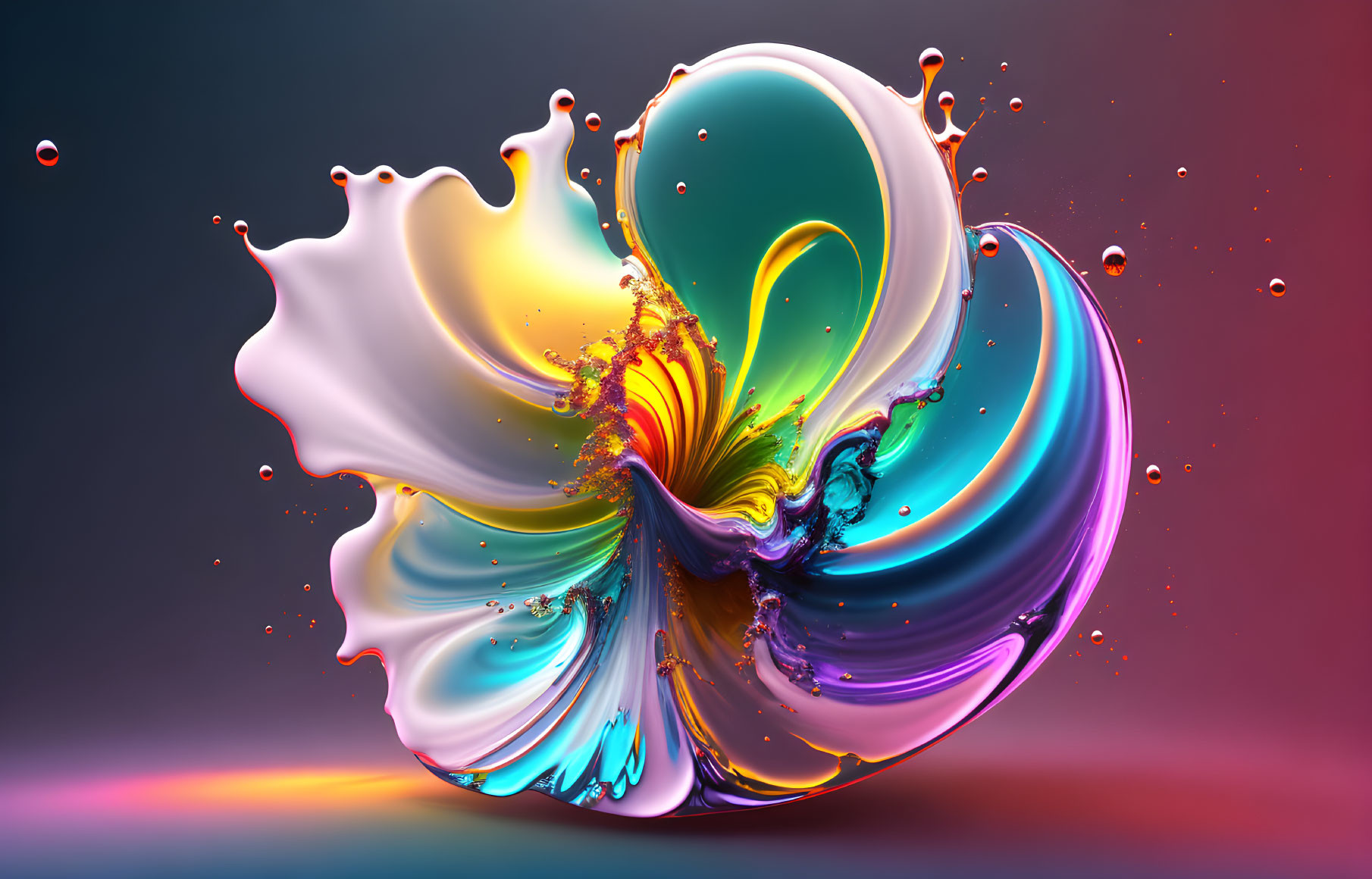 Colorful Butterfly Splash with Liquid Patterns on Gradient Background