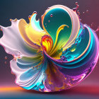 Colorful Butterfly Splash with Liquid Patterns on Gradient Background