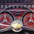 Detailed Car Dashboard with Circular Gauges & Digital Displays