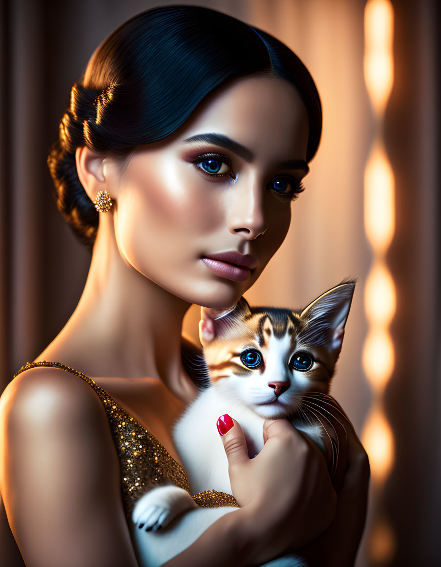 portrait with kitten