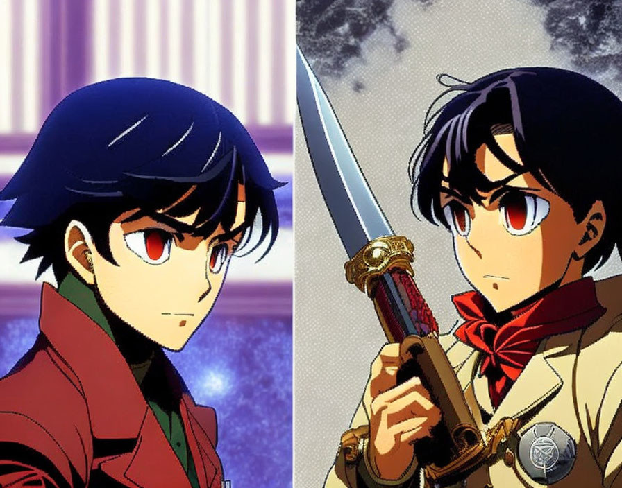 Character comparison: Soft modern art style vs. Sharp classic anime design