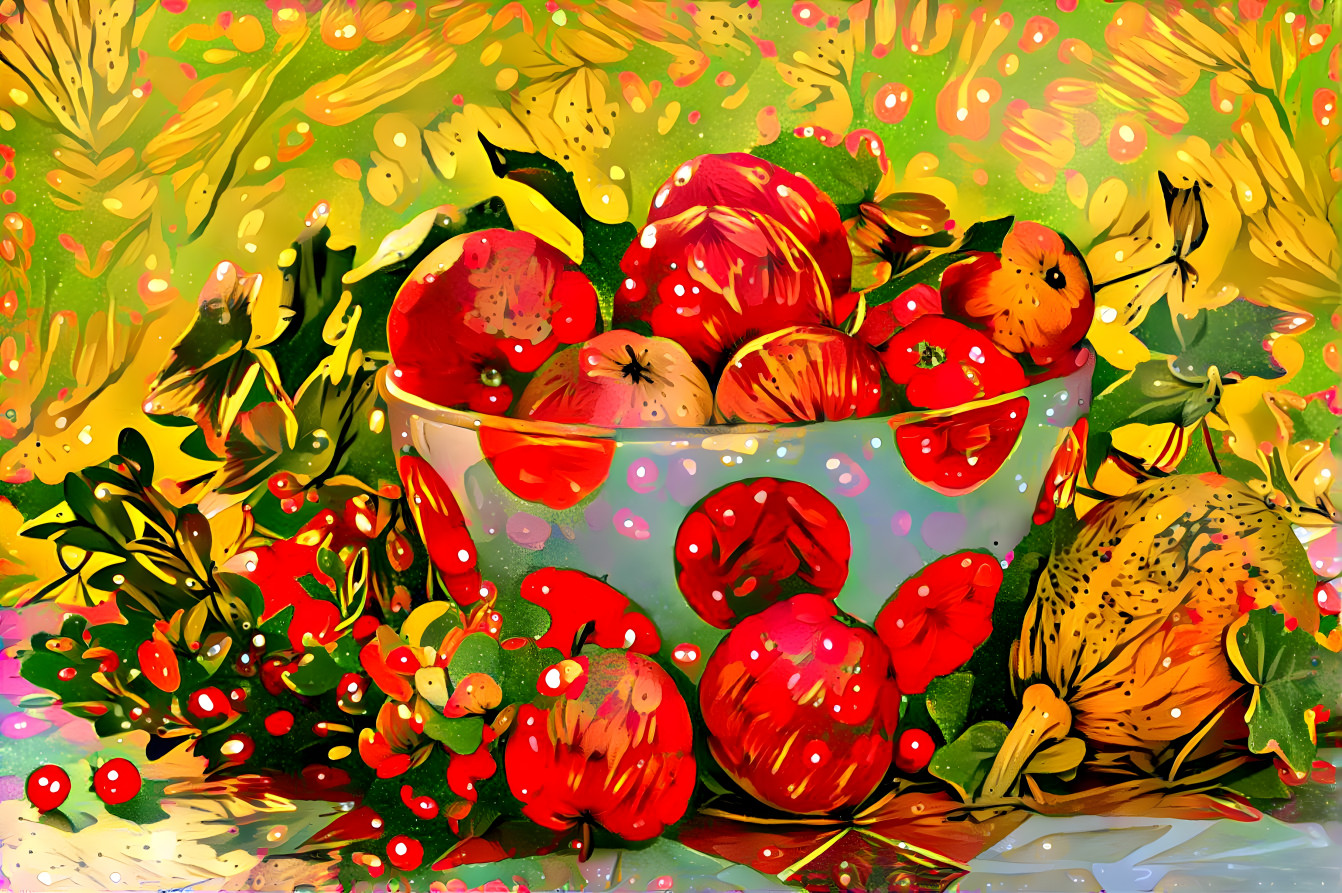 still life with apples