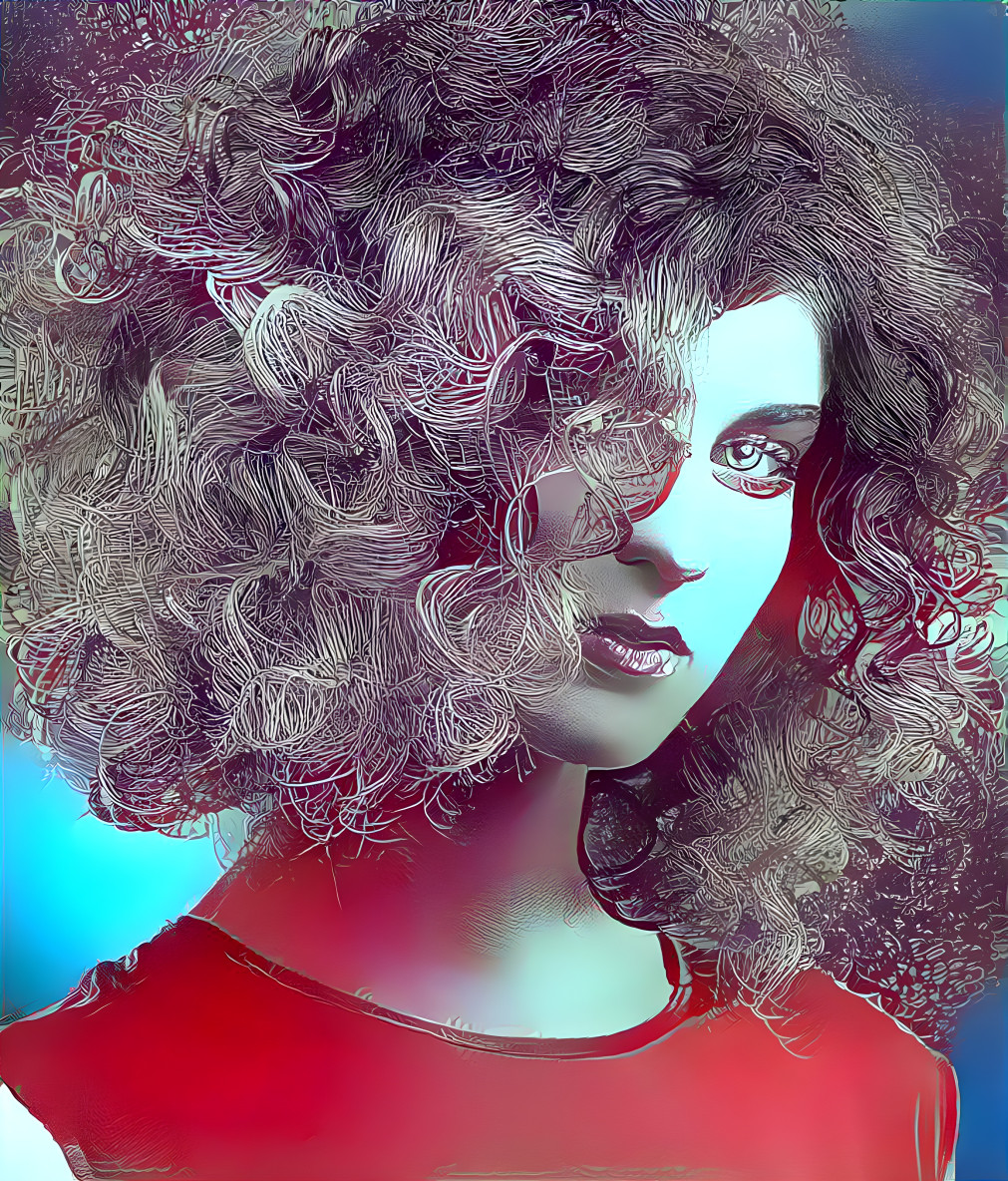 girl with curly hair