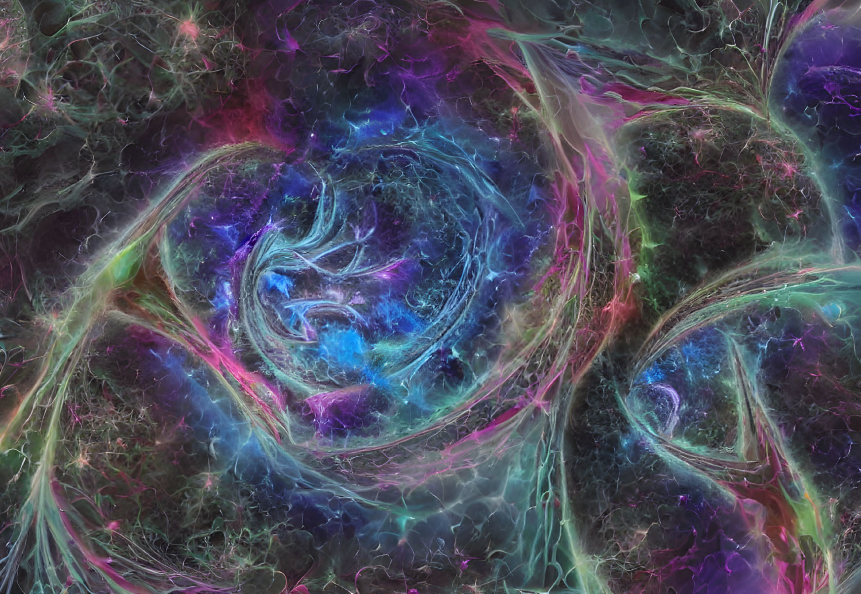 Colorful Digital Abstract Art: Swirling Blue, Purple, and Pink Patterns