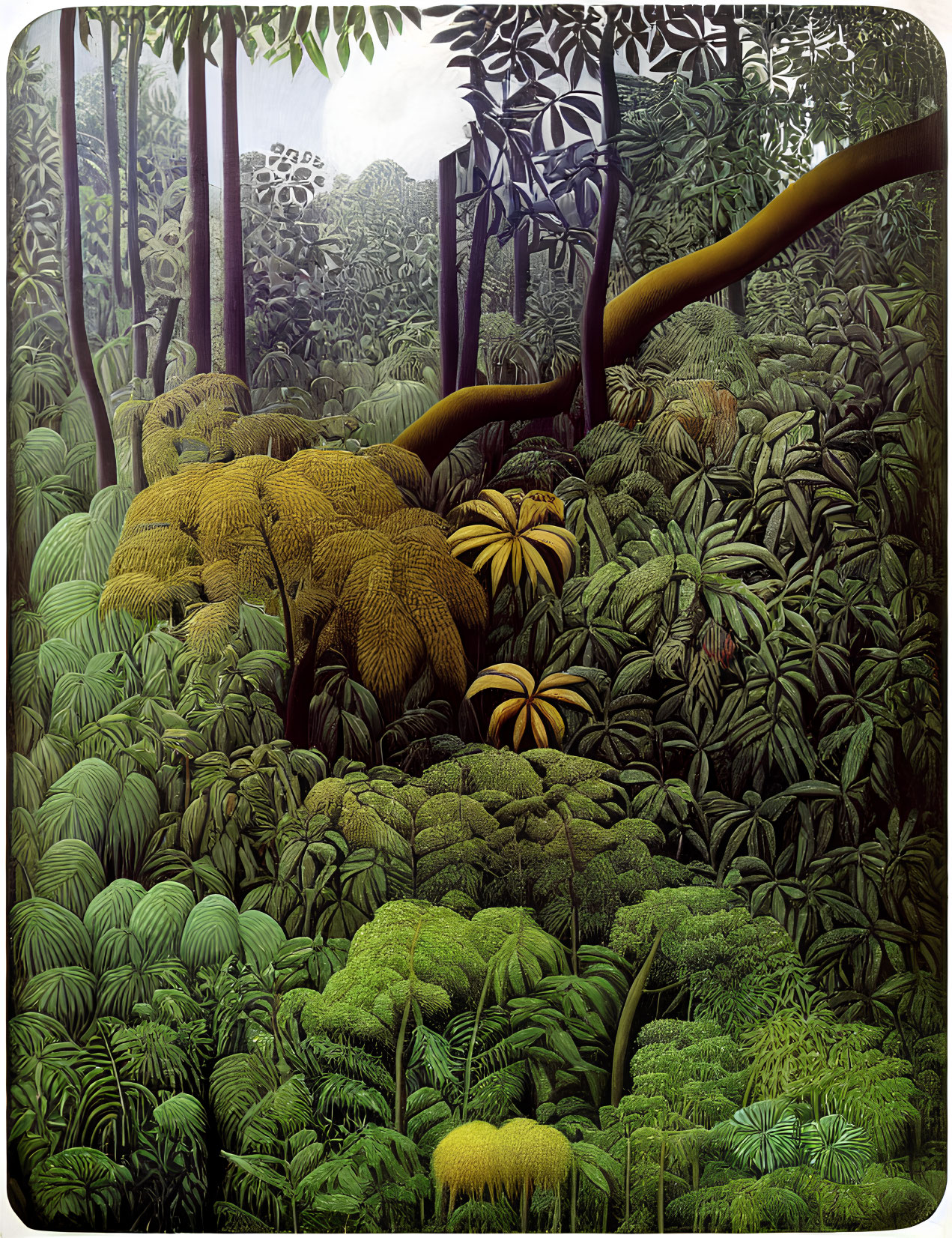 Vibrant Jungle with Dense Foliage and Green Hues