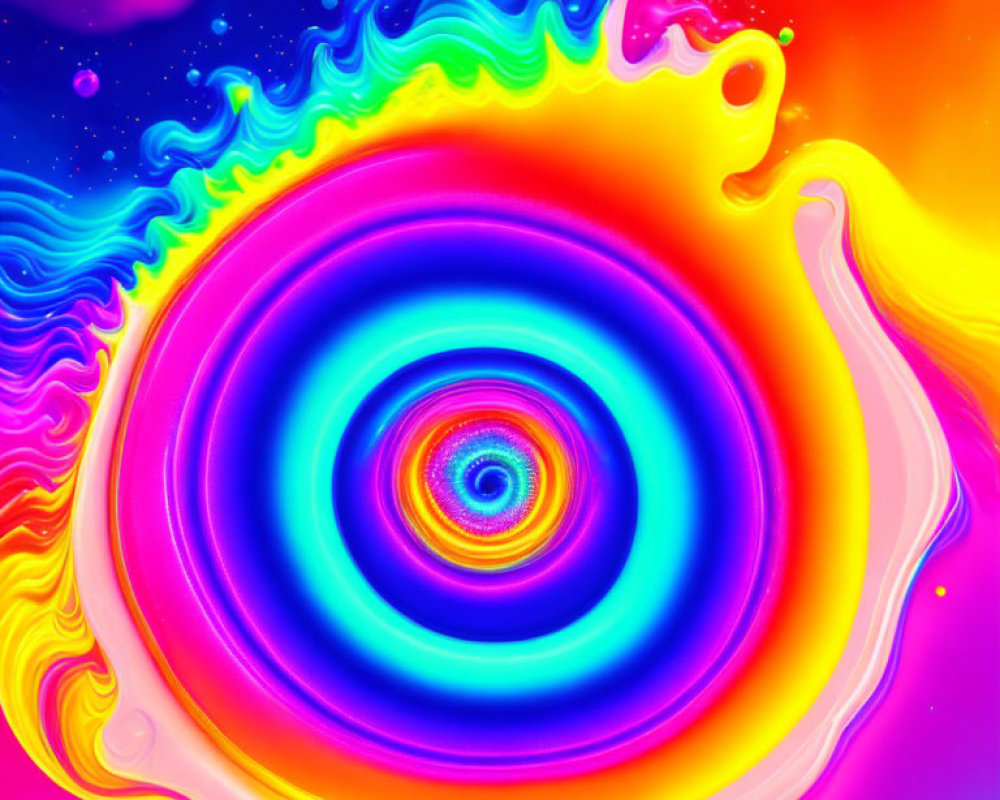 Colorful Digital Swirl: Deep Blue to Bright Yellow