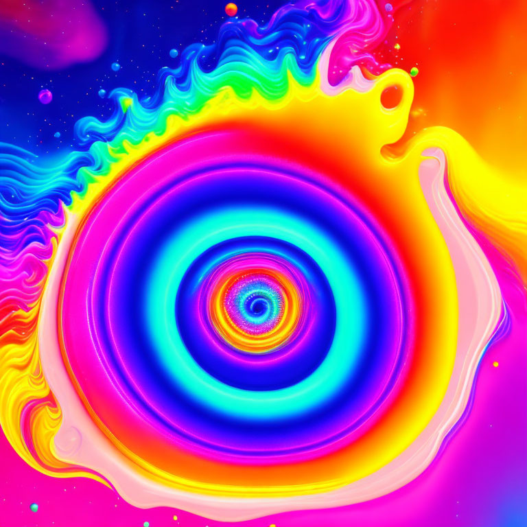 Colorful Digital Swirl: Deep Blue to Bright Yellow