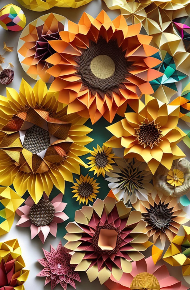 Vibrant Paper Flower Arrangement in Bright Colors