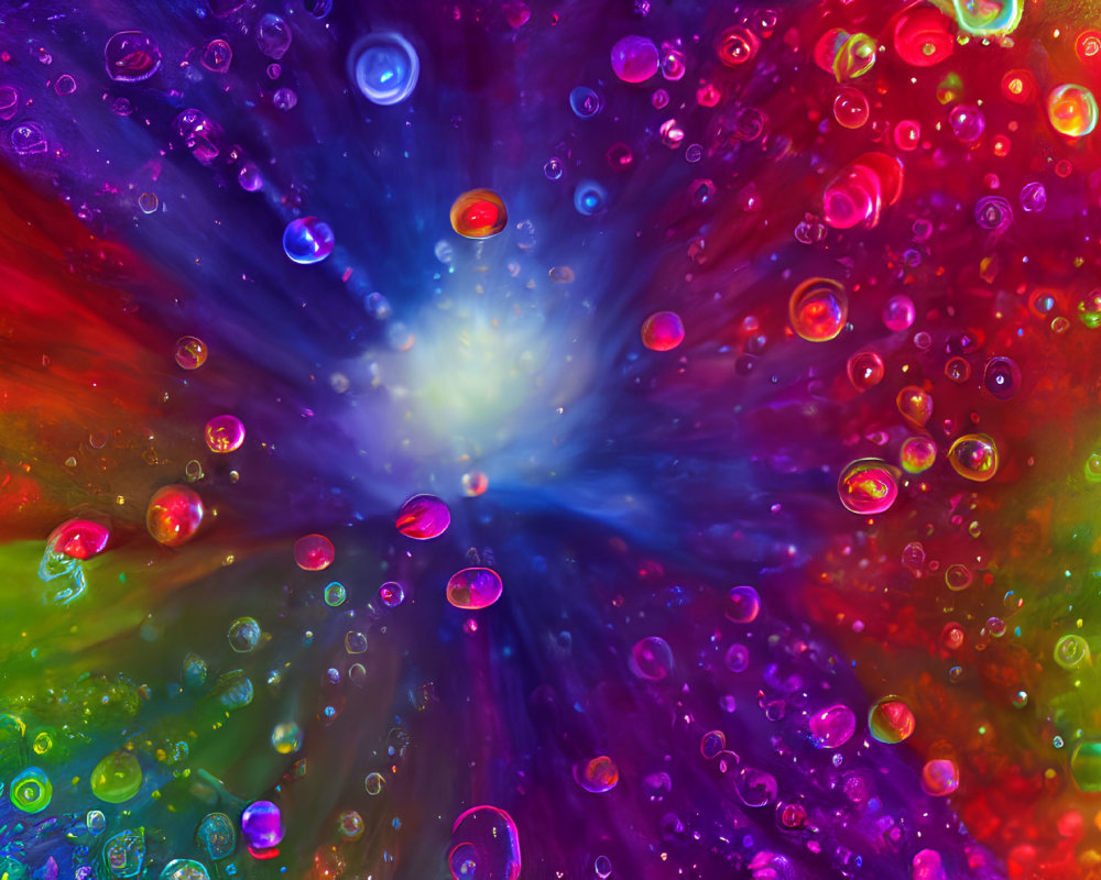 Colorful Cosmic Bubble Pattern on Vibrant Backdrop