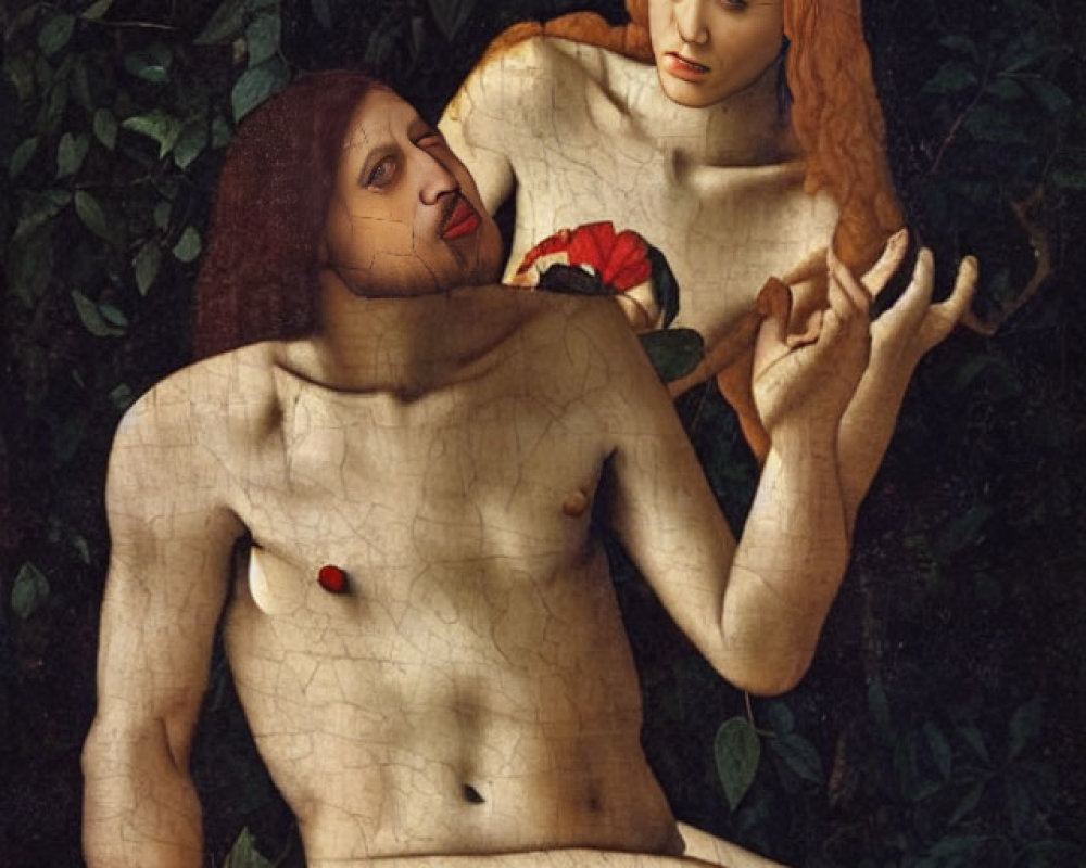 Classical painting with contemporary faces in Garden of Eden