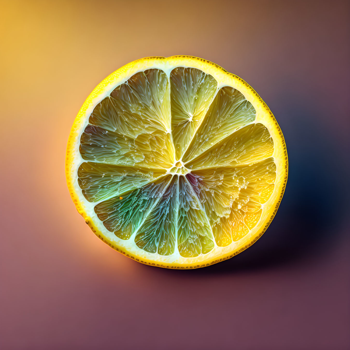 Colorful Citrus Fruit Halved on Gradient Background