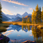 Serene Sunrise Mountain Landscape with Reflective Lake