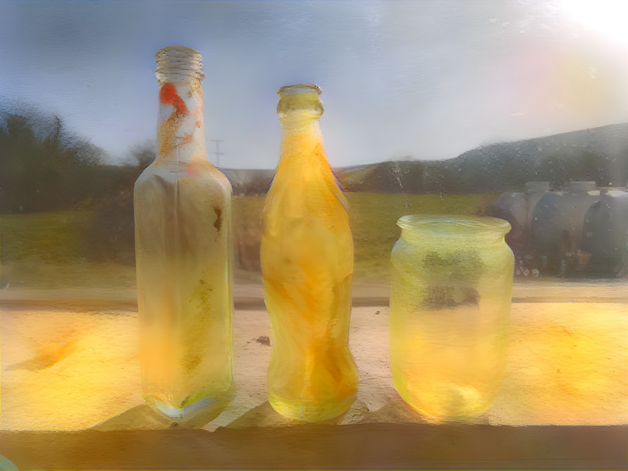 bottles in the sun