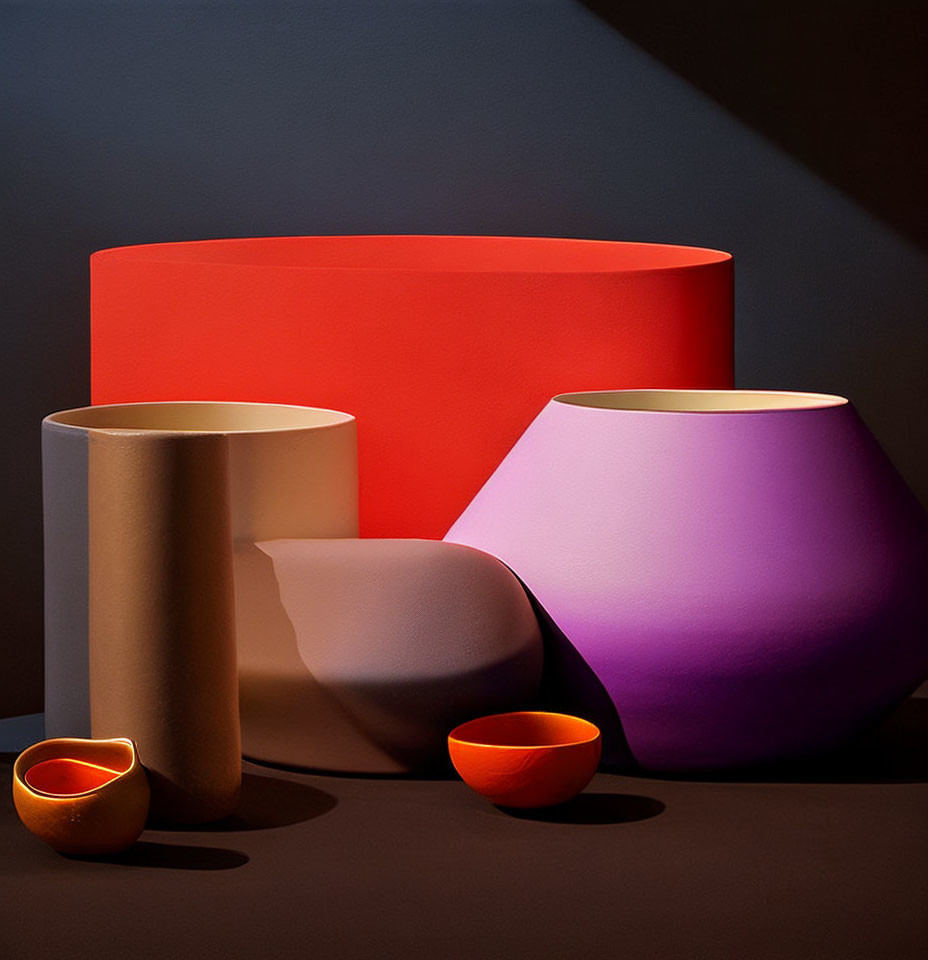 Colorful Matte Geometric Shapes with Ambient Lighting