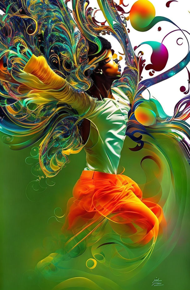 Colorful Abstract Artwork with Swirling Design