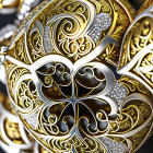 Golden Steampunk Gears and Mechanical Parts intricately designed