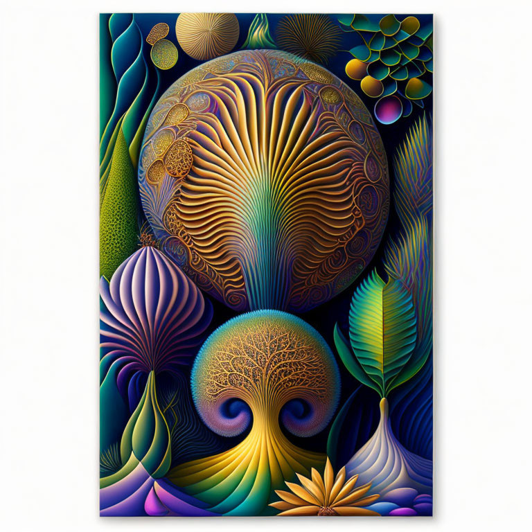 Colorful Abstract Art: Organic Shapes, Vibrant Colors, and Intricate Patterns