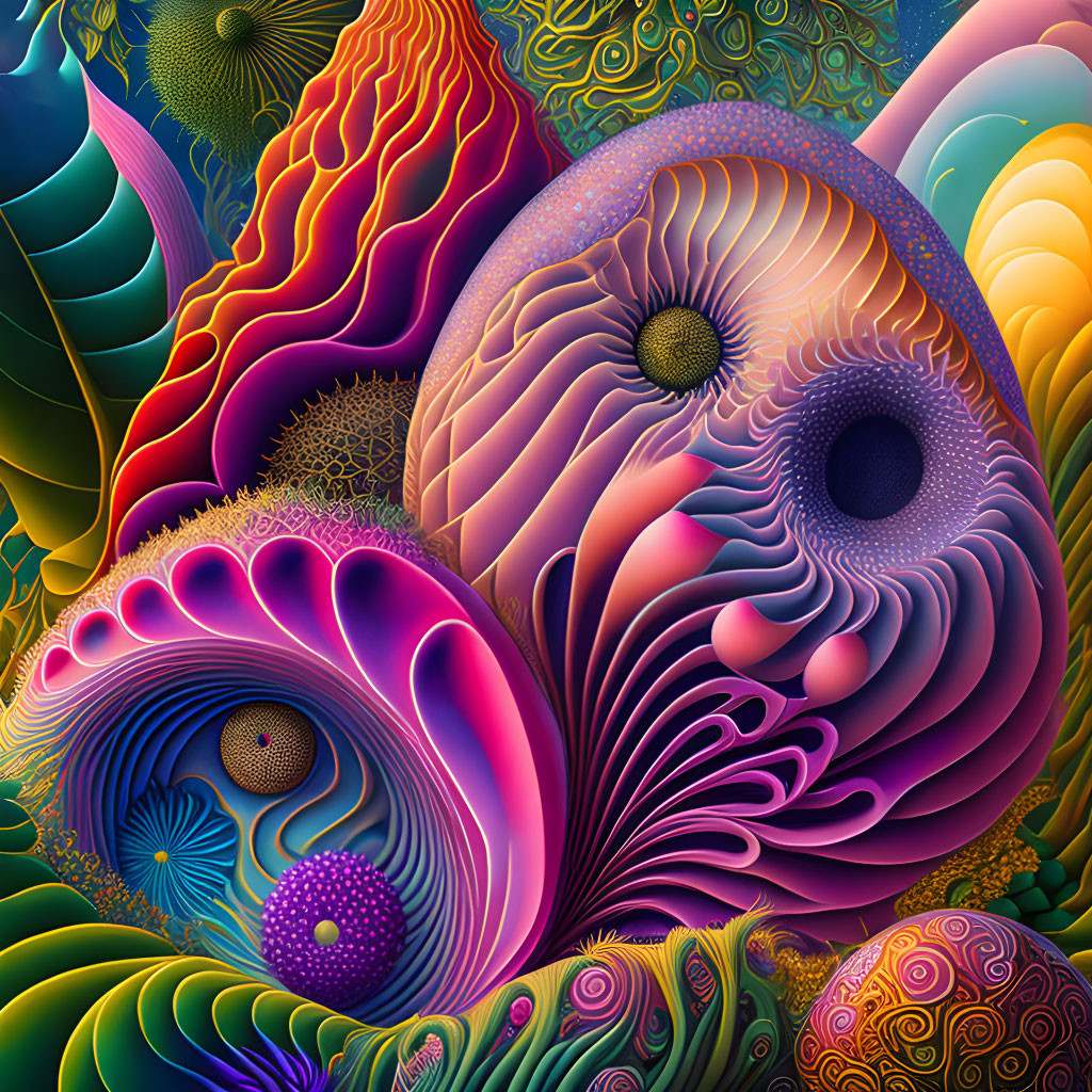 Colorful Psychedelic Artwork with Swirling Patterns