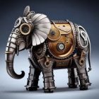 Ornate 3D-rendered elephant with jewels and gold accents