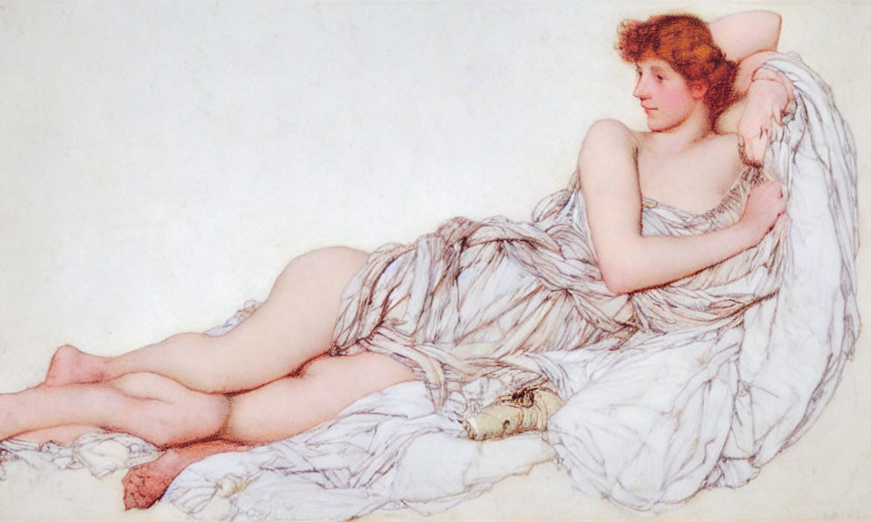 Classic Artwork: Reclining Woman in White Garments