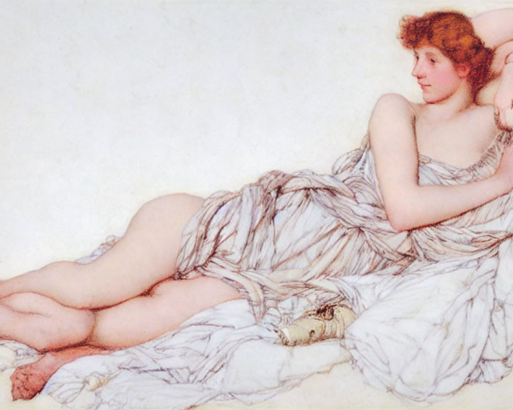 Classic Artwork: Reclining Woman in White Garments