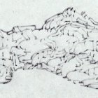 Detailed illustration of woman in elaborate robes with black cat resting on her back