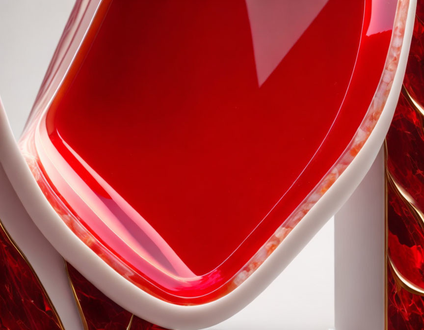 Red Gelatin Dessert in White Bowl with Wobbly Texture