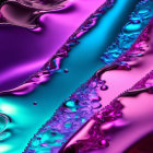 Colorful Macro Image of Water Droplets on Abstract Glossy Surface