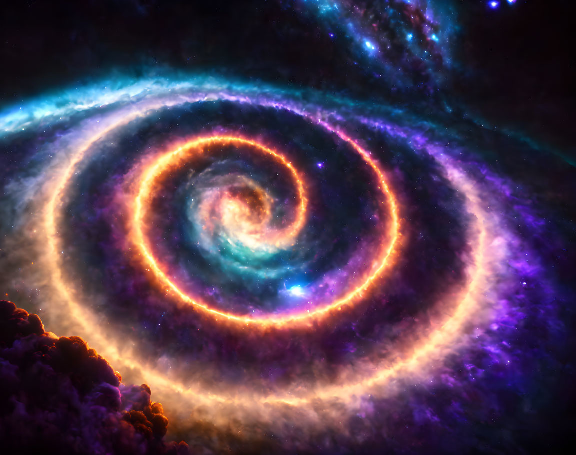 Colorful Spiral of Stars and Gases in Deep Space