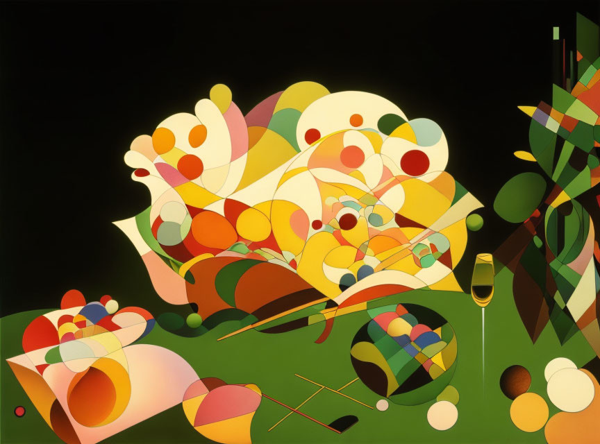 Abstract Composition with Vibrant Colors and Shapes