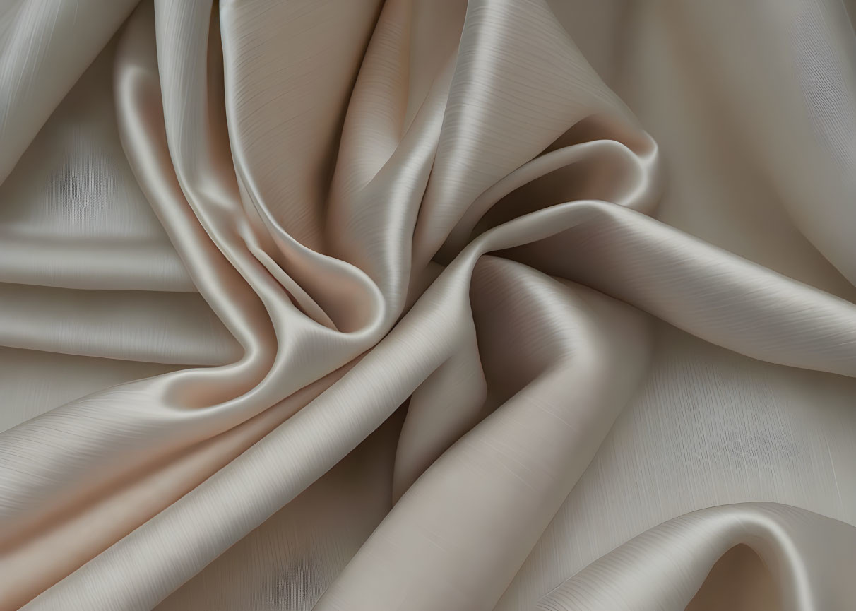 Cream-colored fabric with elegant folds and gentle shadows in close-up view