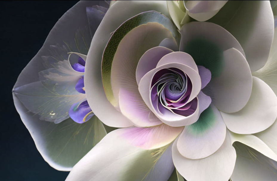 Digitally Enhanced Rose Image with Abstract Smooth Petals