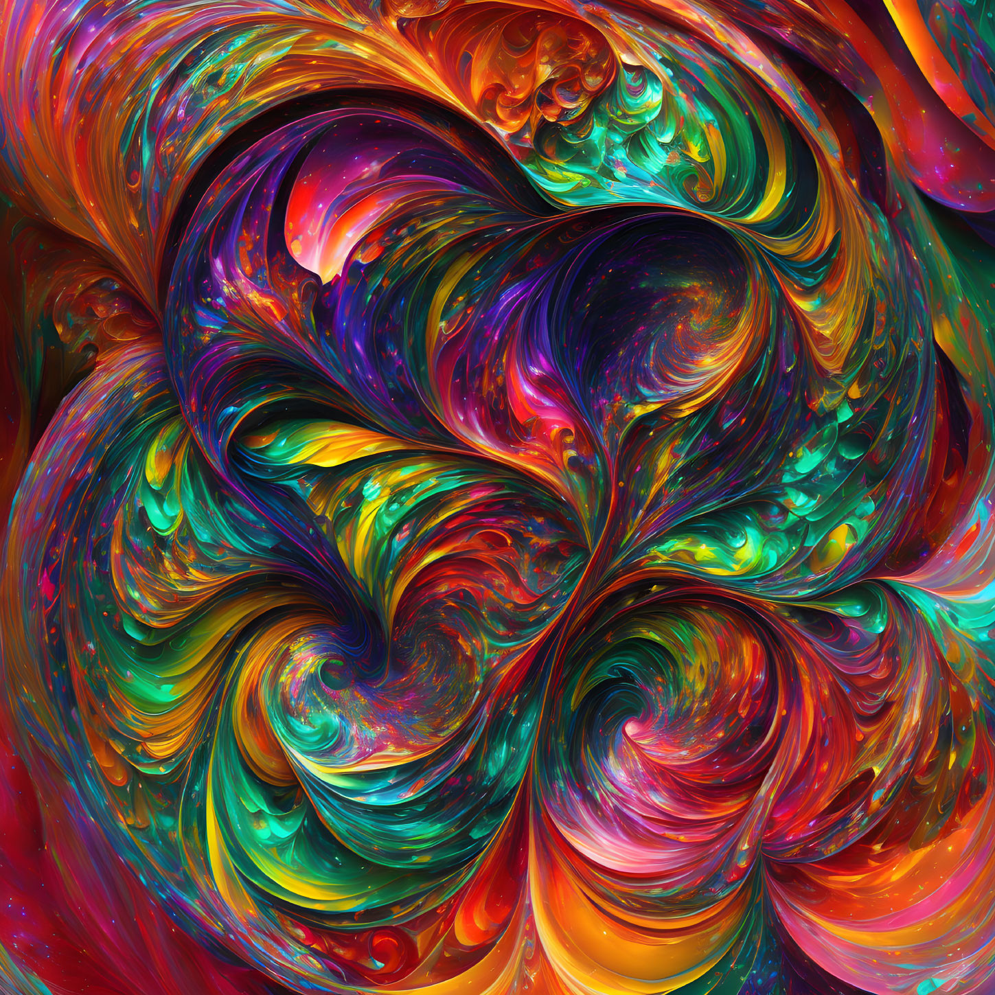 Colorful Abstract Swirl with Glossy, Liquid Texture