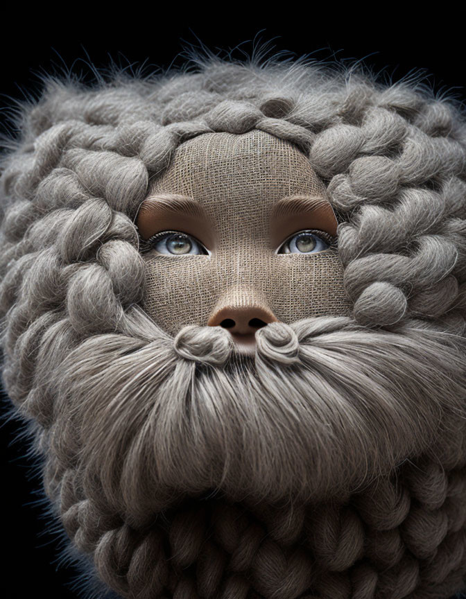 Detailed Lion Mane Textured Mask Close-Up Photo